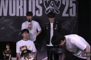 采访只准备了两把椅子！Keria中途离开，Faker终于能坐下了