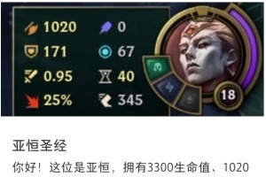 等着挨削吧！玩家测试服体验亚恒：3300生命值 1020攻击力 复活CD2分钟