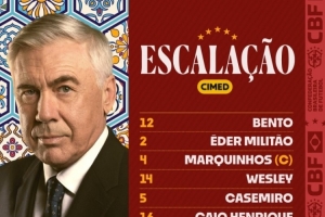 巴西友谊赛首发：维尼修斯、罗德里戈出战，小将埃斯特旺在列