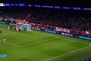 又是角球！萨卡角球助攻廷伯头球破门，阿森纳主场1-0领先拜仁！