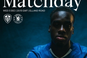 剑指三分！切尔西发布客战利兹联海报：吉滕斯单人出镜