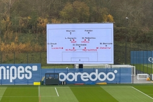 法媒透露恩里克创新举措：训练场安装巨大的显示屏来指导训练