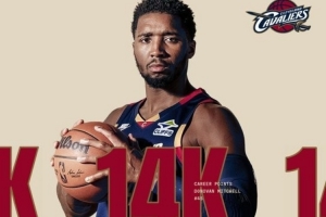 很稳定！生涯第九个赛季 米切尔生涯总得分突破14000分