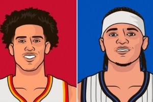 选谁？美媒对比：杰伦·约翰逊23.4+10.5+7.9 班凯罗20.4+7.9+3.8