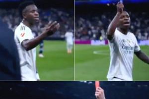 维尼修斯讽刺裁判“多出点红牌”，贝林被拍到怒喷四官“白痴”