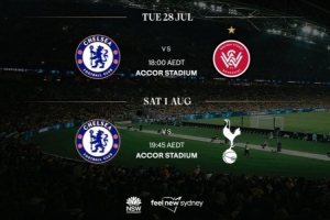 切尔西、热刺明夏前往澳洲对阵悉尼双雄，8月1日蓝军热刺直接交锋