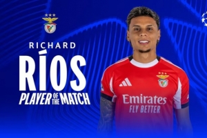 传射建功！官方：后腰里奥斯当选本菲卡vs那不勒斯全场MVP